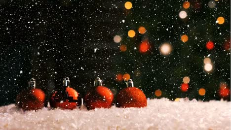 christmas animation of christmas ornaments against bokeh background 4k