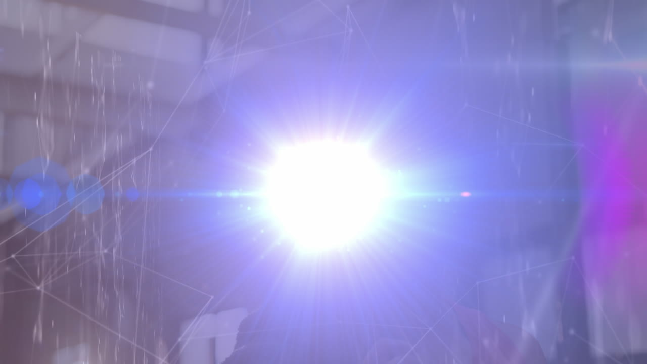 아프리카계 미국인 여성에 대한 빛의 흔적과 연결망의 애니메이션