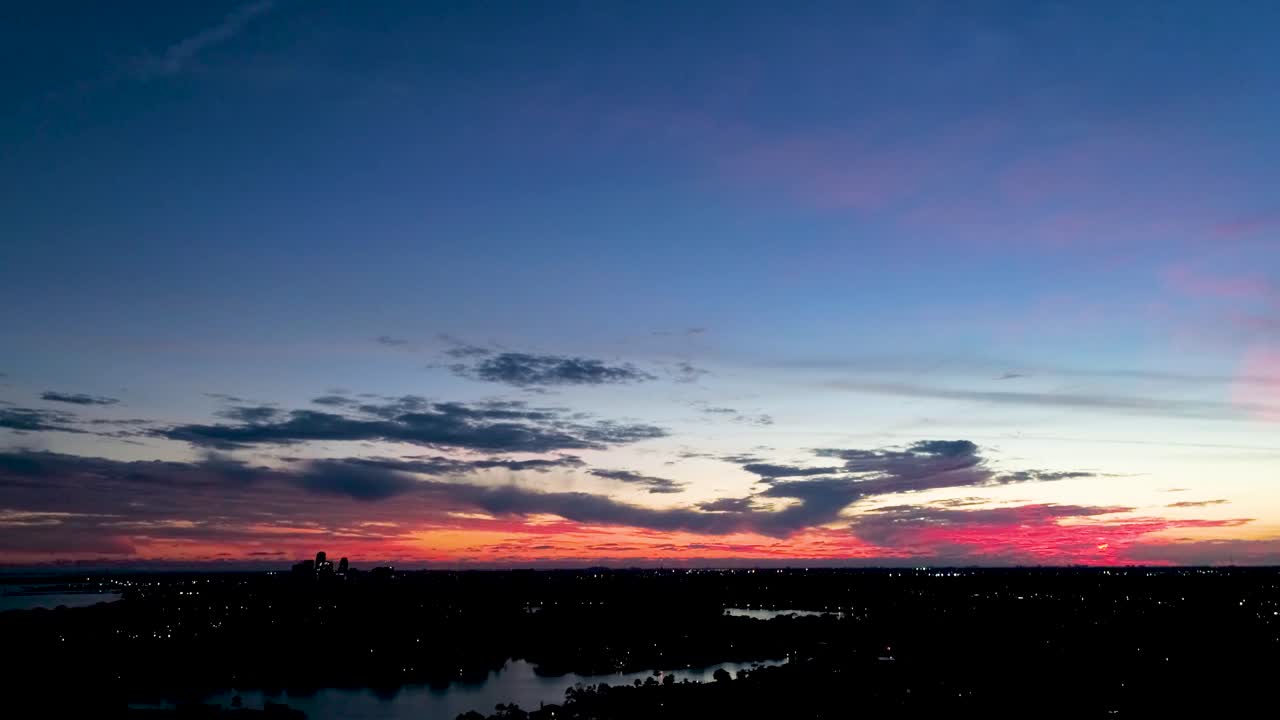 4K Aerial Video of Sunset over St Petersburg
