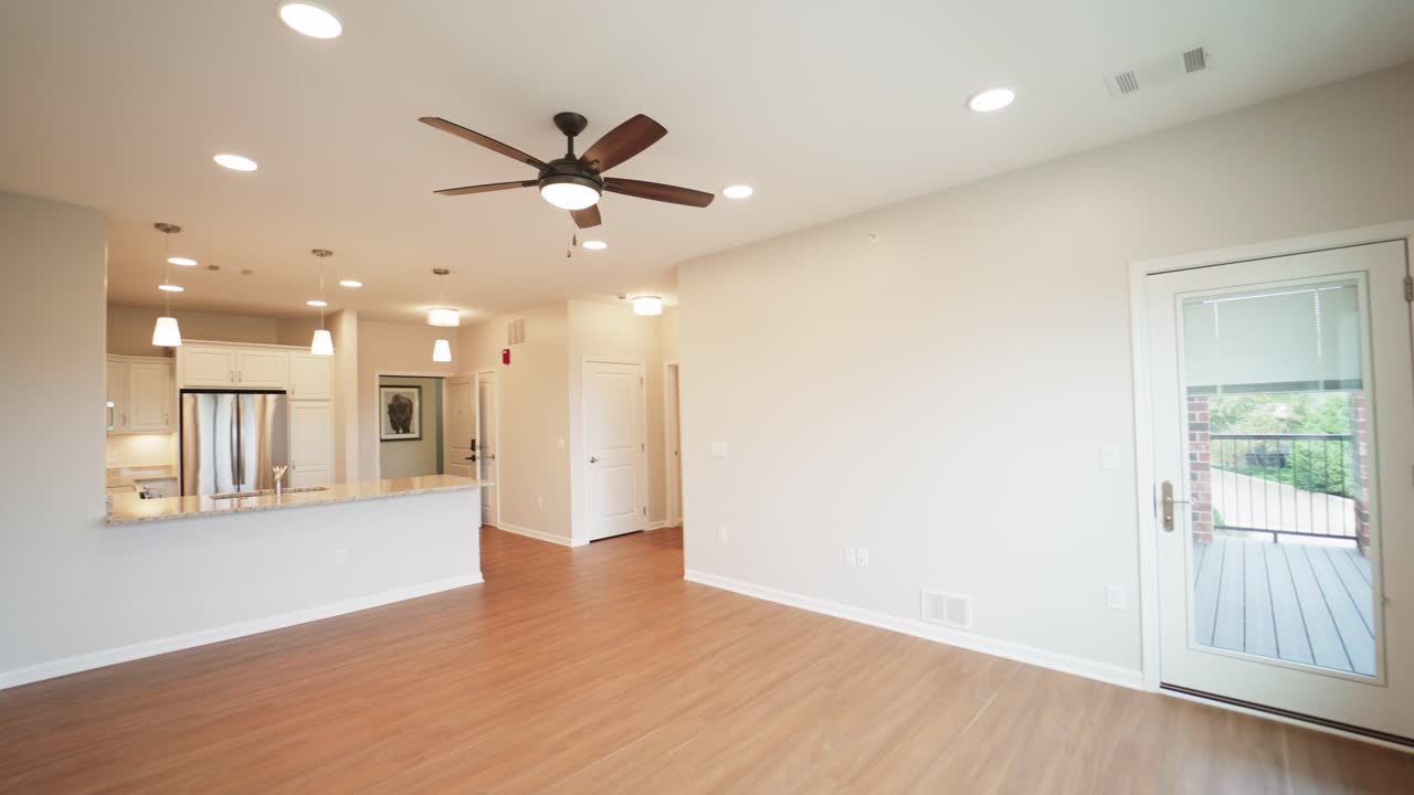 Slow motion gimbal footage of a new build apartment complex