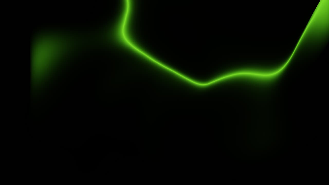 신비로운 녹색 소용돌이가 어두운 캔버스에서 춤추고 있습니다.