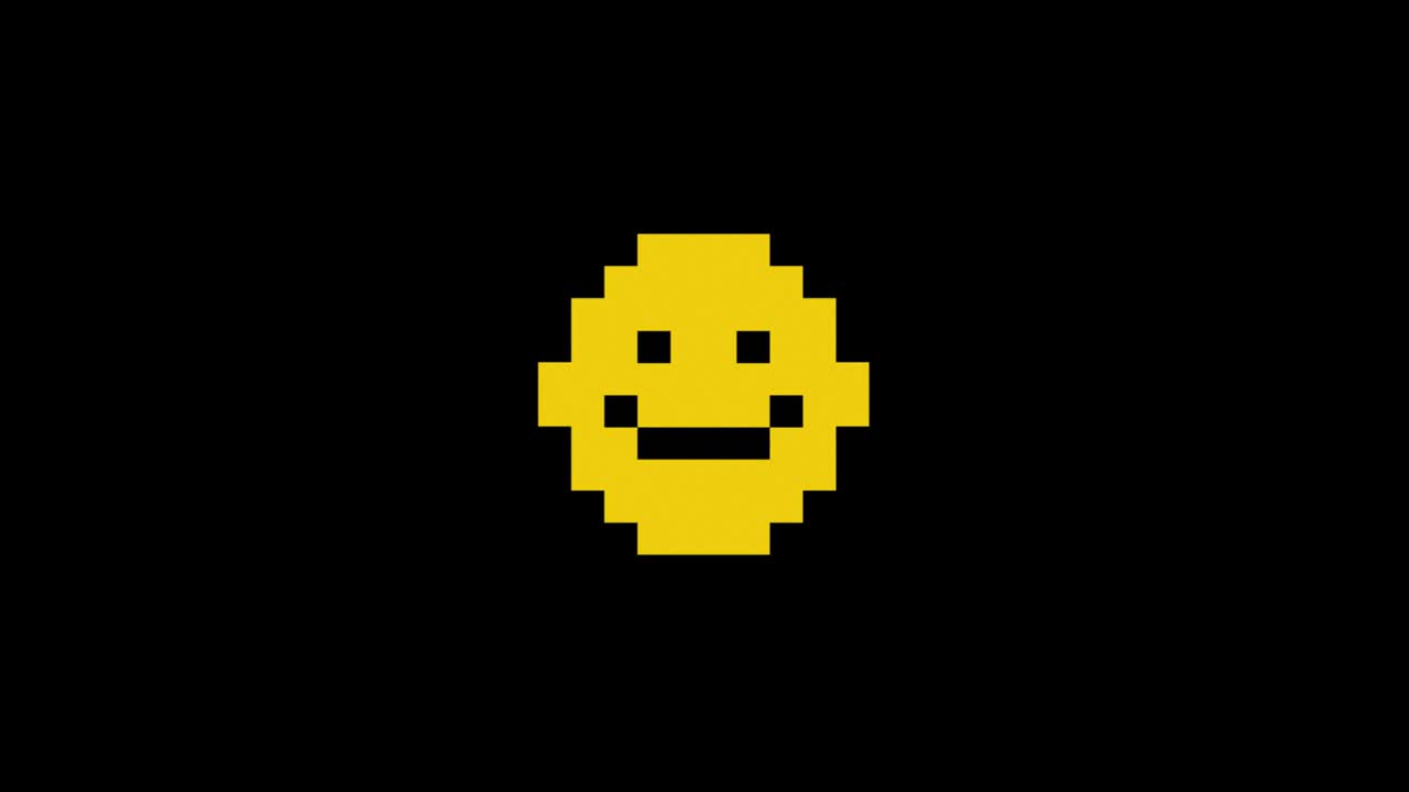 Drawn pixel donat glitch cartoon handmade animation seamless loop lcd screen background.
