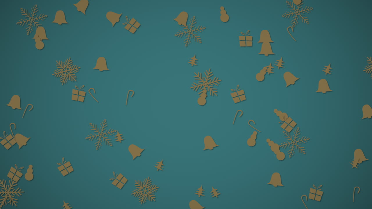 copo de nieve, campanas y regalo patrón impresionante fondo azul para el diseño web