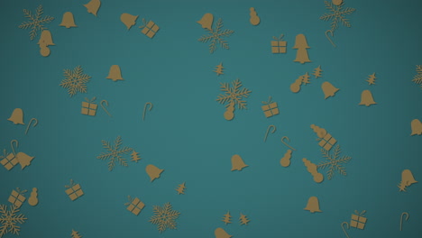 copo de nieve, campanas y regalo patrón impresionante fondo azul para el diseño web