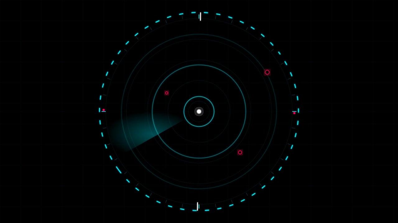 Interfaccia dello schermo radar digitale con scansione di obiettivi