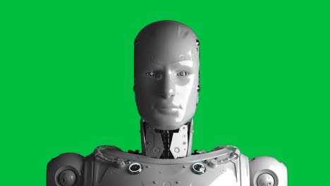 robot en la pantalla verde