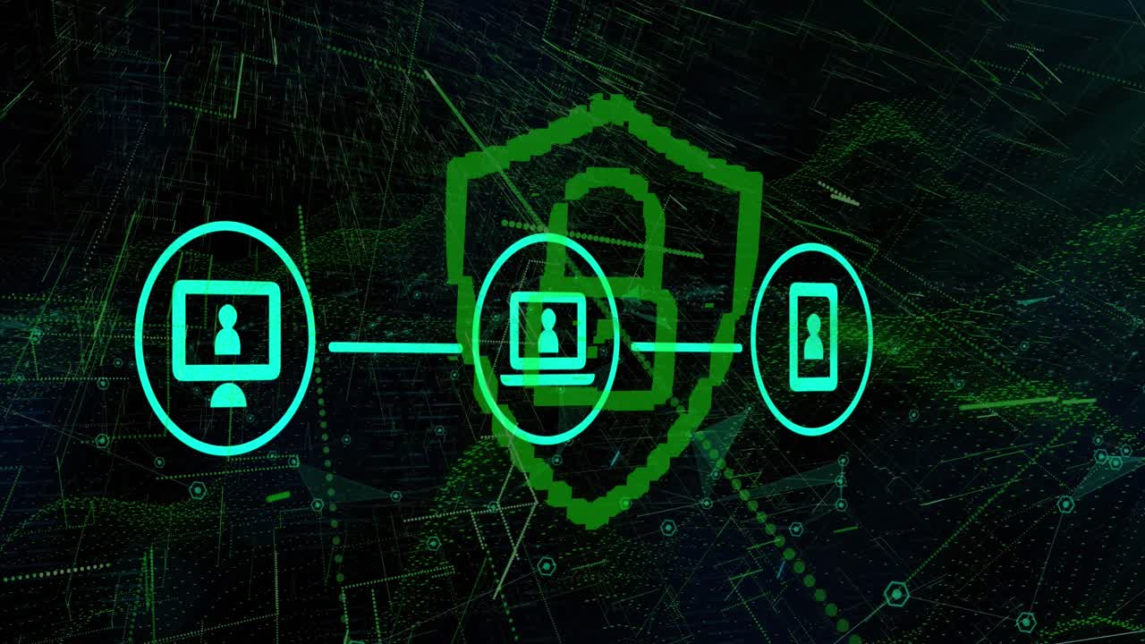 검은색 배경 위의 데이터 처리 애니메이션