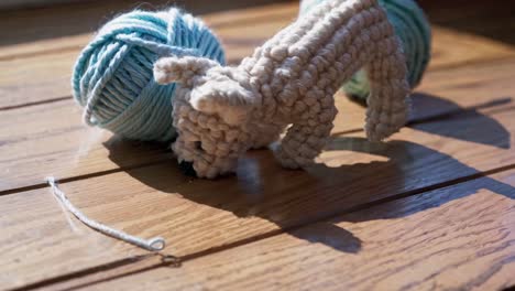 crochet dog with yarn