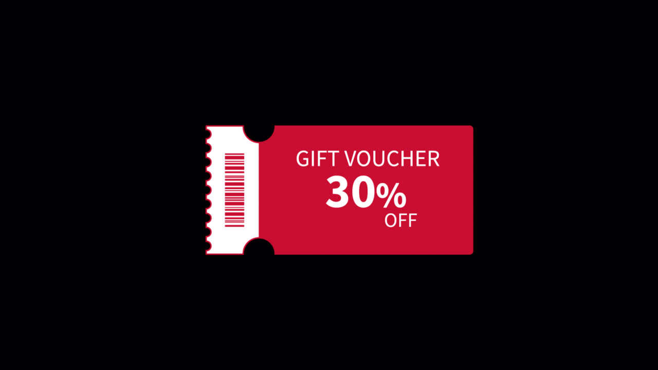 Vale de Regalo Rojo con 30 Por Ciento de Descuento