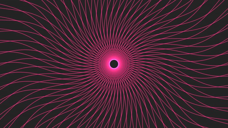 Black and pink spiral on black hypnotic and bold