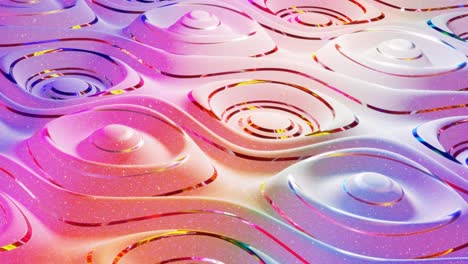 looped abstract background. beautiful iridescent wavy surface of liquid with pattern, gradient color and flow waves on it. rainbow glossy and matt fluid. creative bright bg with soft smooth animation.