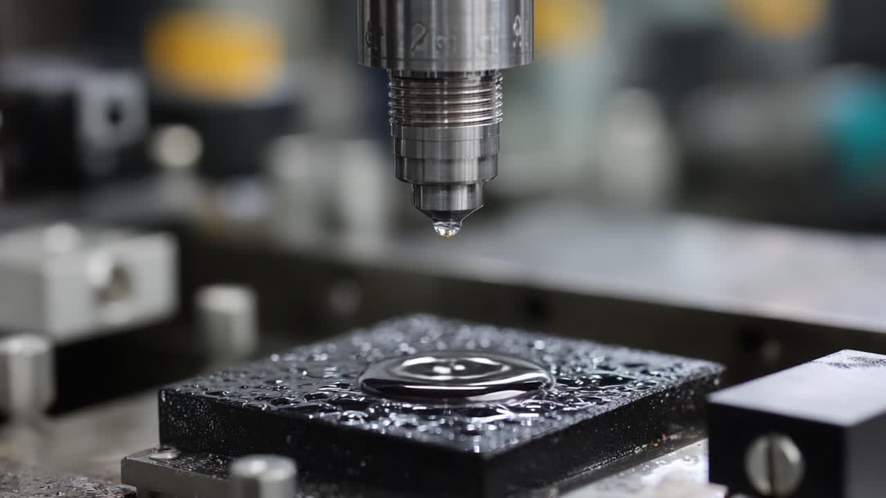 Precision Liquid Deposition: Capturing the Process of Fluids Dropping onto a Surface in Manufacturing Application with High-Tech Equipment