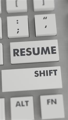 resume button pressing on keyboard vertical video