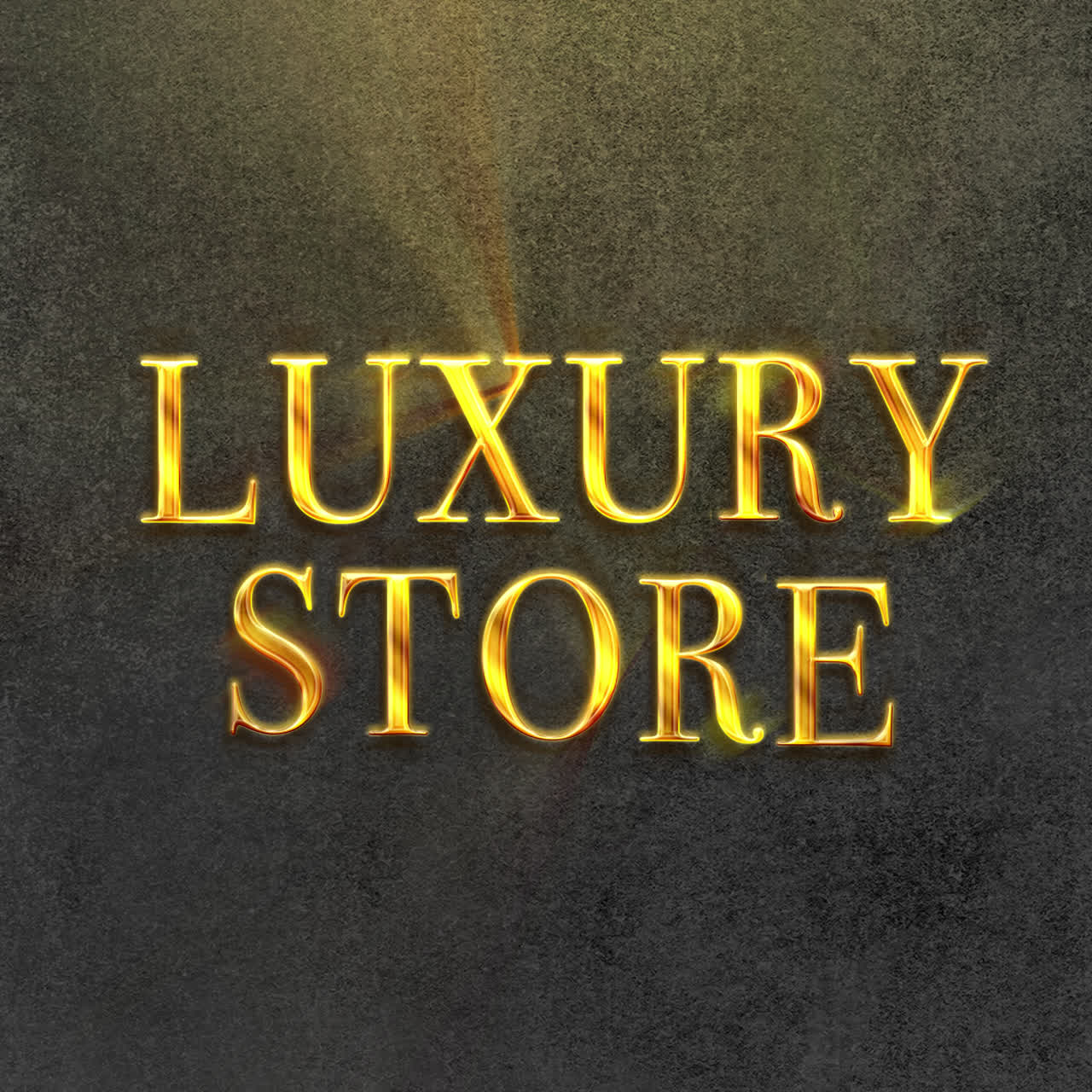 Luxury Store Golden Glowing Text Sign