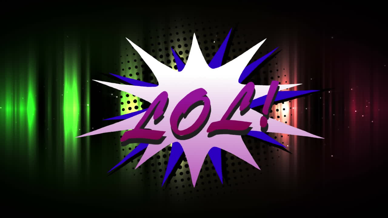 멀티 컬러 반 ⁇ 이는 배경에 대한 음성 거품에 대한 lol 텍스트