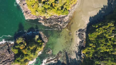 Birds-Eye-View-of-Mackenzie-Beach-Tofino-BC,-Canada