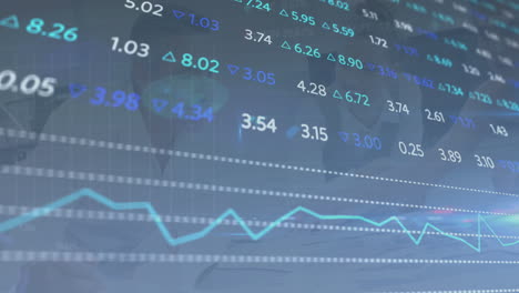 animación del procesamiento de datos financieros sobre personas de negocios que trabajan en la oficina