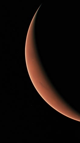 close-up of mars crescent in space