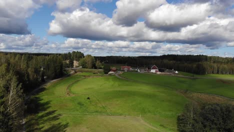 Drone-footage-over-field-in-Sweden