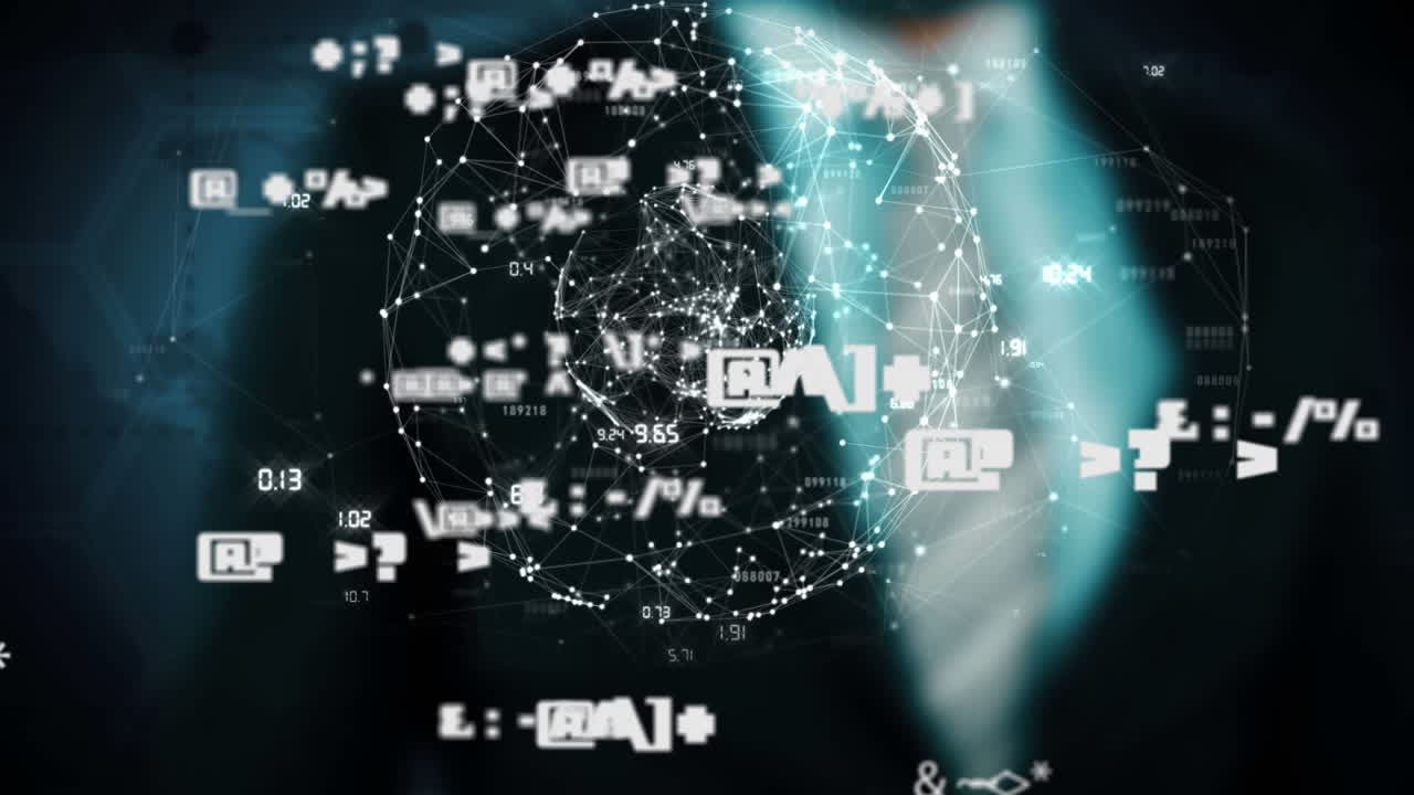 연결 웹의 애니메이션과 과학 데이터 처리가 인간 터치 스크린을 통해