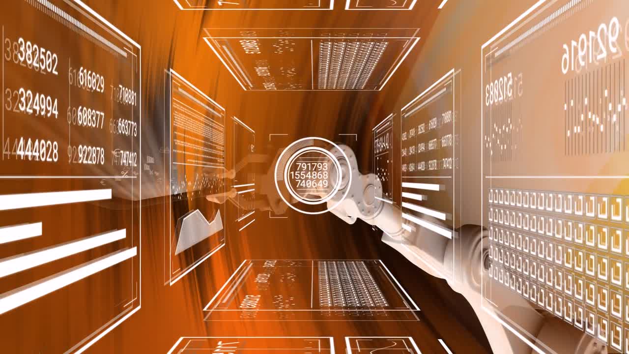 로 팔을 통해 데이터 처리의 애니메이션