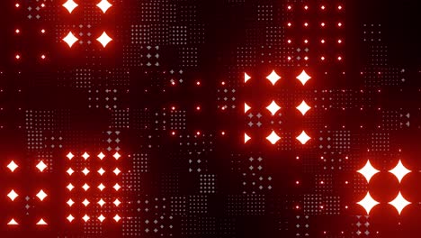 animation of abstract red dots and square pattern seamless loop effect.