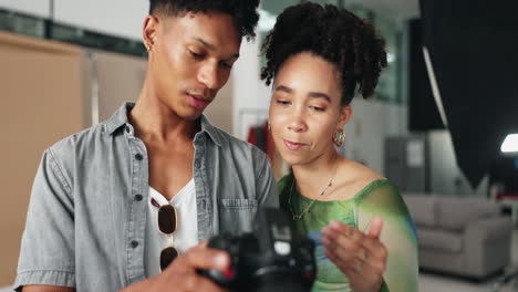 two people learning photography in a studio