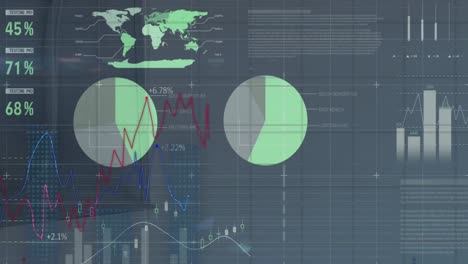 Animación-Del-Procesamiento-De-Datos-Estadísticos-Sobre-Fondo-Gris