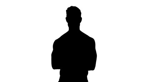 muscular silhouette of man with arms crossed