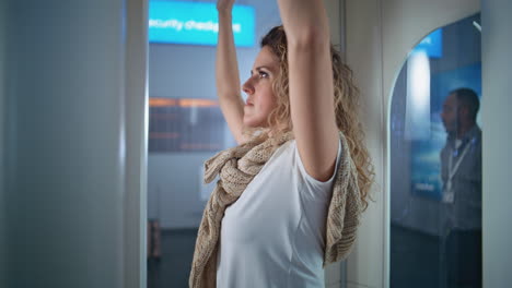 woman at airport security checkpoint