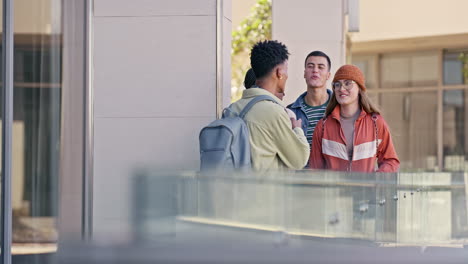 group of diverse students on college campus
