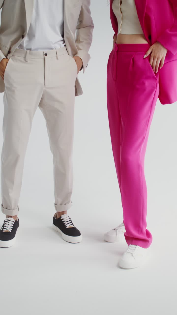 Fashionable trousers and sneakers