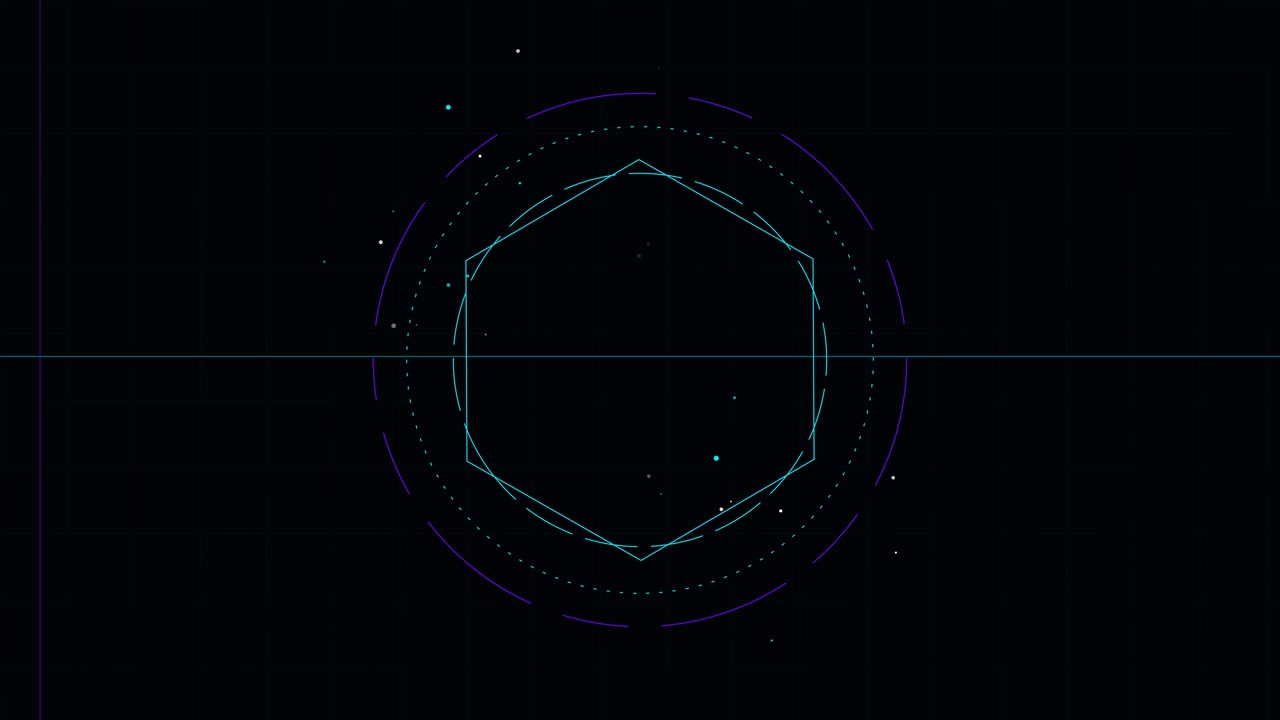 Abstract Digital Hexagon HUD Interface Animation