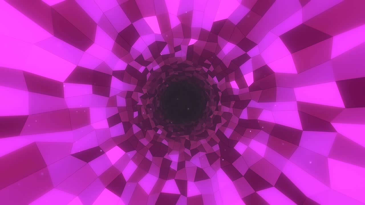 Pink Rotating Polygonal Tunnel