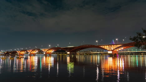 night time lapse of seongsandaegyo bridge