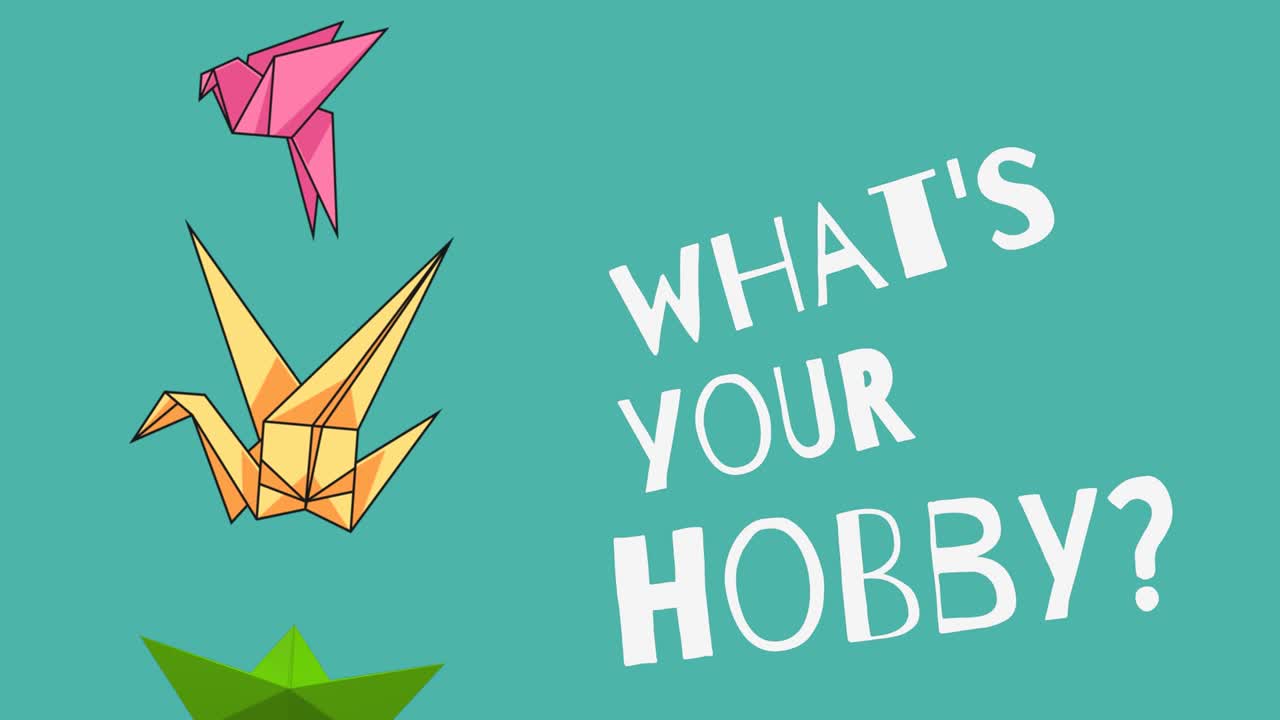 animación de cuál es tu pasatiempo texto sobre pájaros de origami