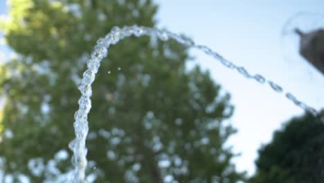 sky high shot of fountain spraying water