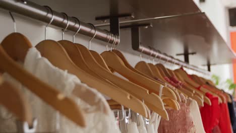 dresses in a clothes shop