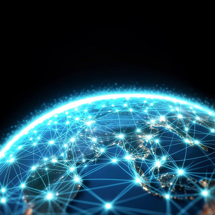 Global Network Connections on Planet Earth at Night