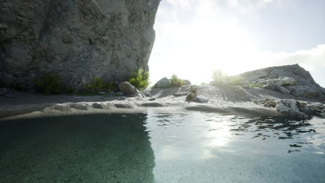 Landscape-of-Ocean-and-rocky-cliff