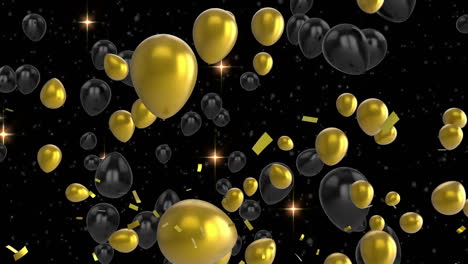 globos sobre un fondo negro