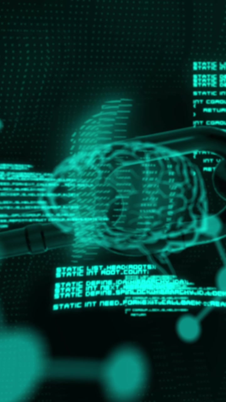 Animation of chain and brains over data processing