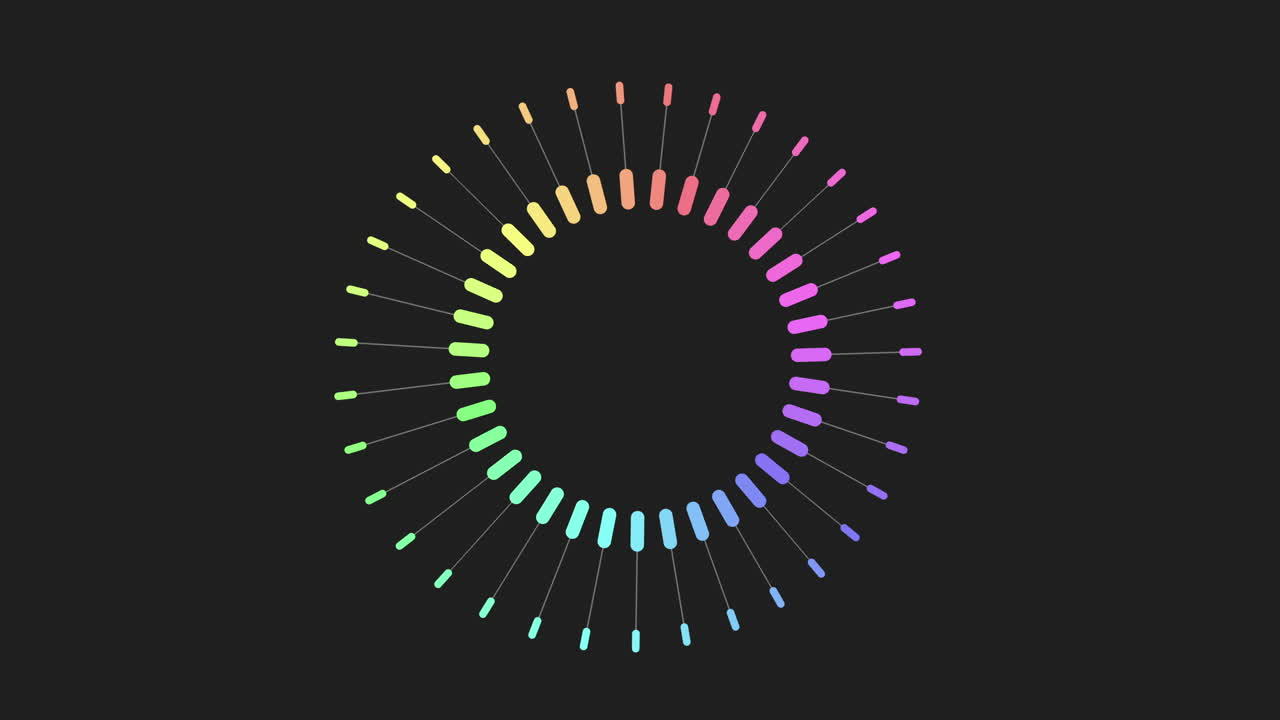 활기찬 중심이 있는 다채로운 나선형 원