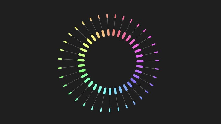 Colorful spiral circle with vibrant center