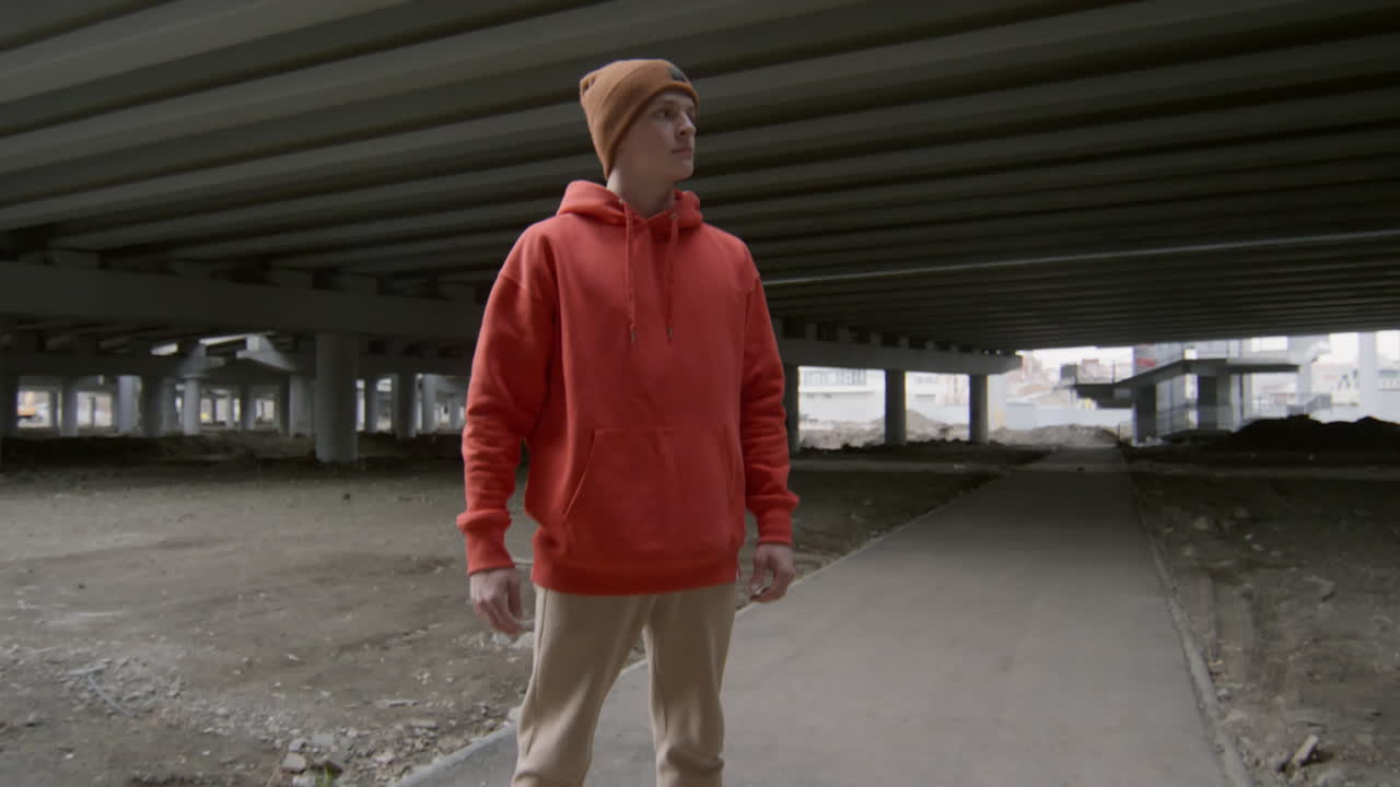 Portrait of Young Parkourist on Street