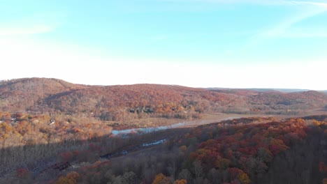 drone footage taken in the new york hudson valley area, putnam county
