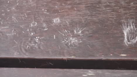 Raindrops-on-wooden-planks-in-close-up-shot