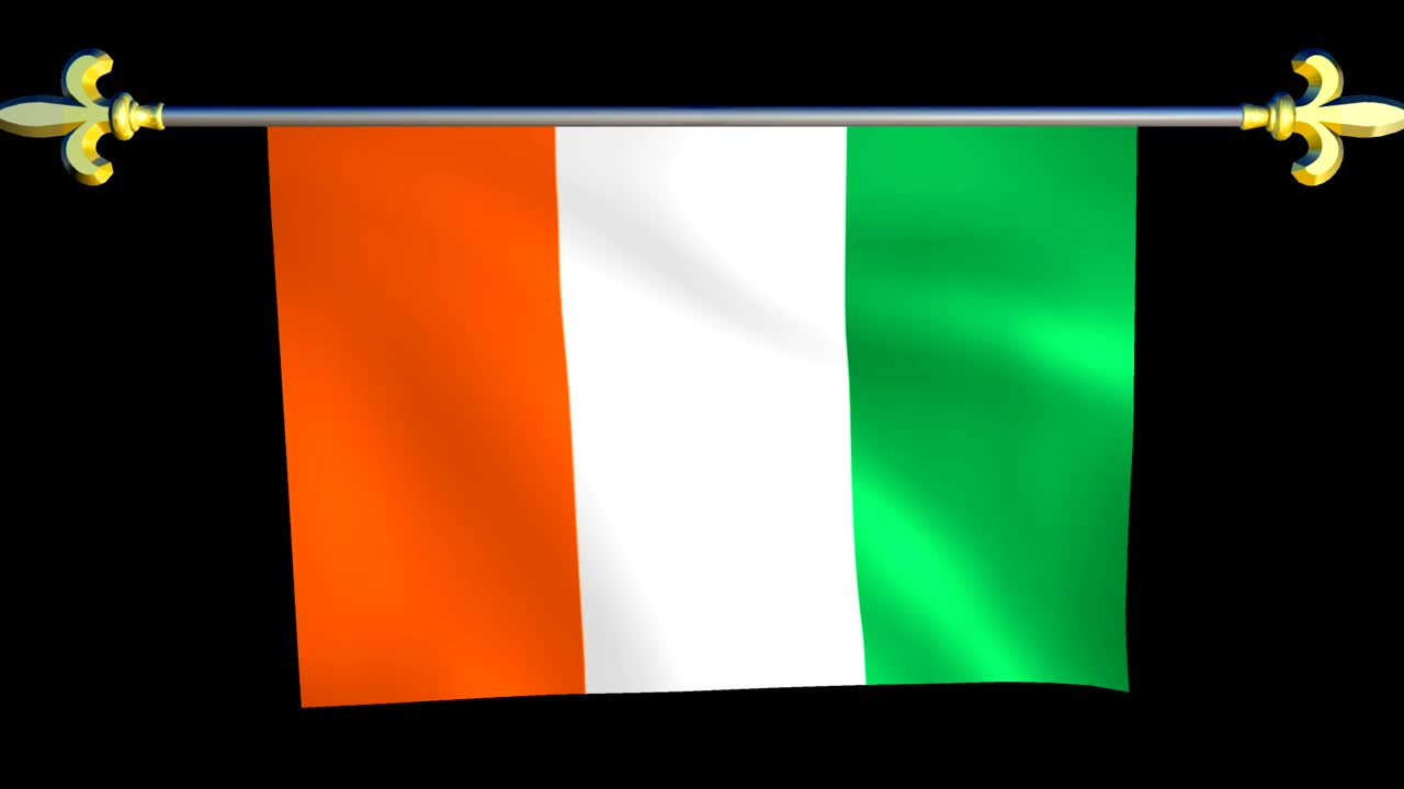 gran bandera animada en bucle de la costa de marfil