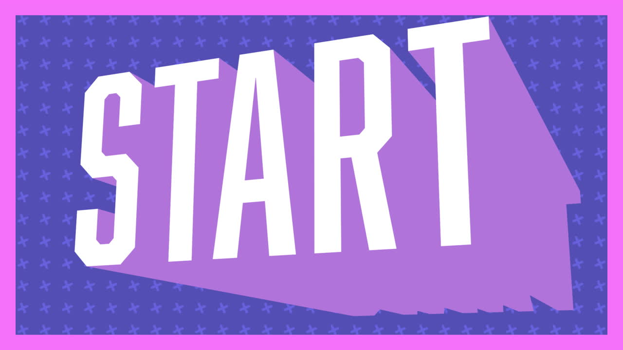 animación pantalla de videojuegos antiguos con la palabra comienzo escrito