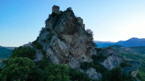 Medieval-Rock-Castle-from-above-Italy